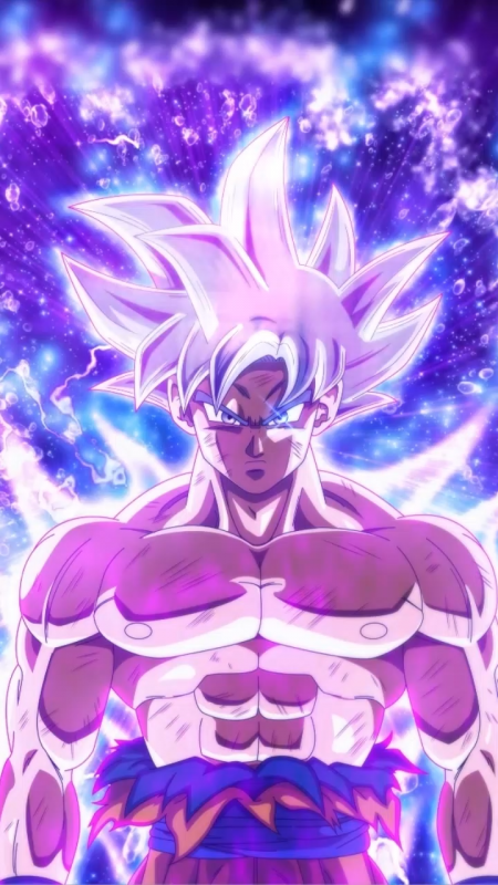 Goku Ultra Instinct Violet Et Bleu Fond D'écran